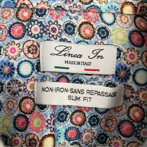 Retro 60s 70s Floral Dress Shirt Made In Italy - Picture 5 of 15